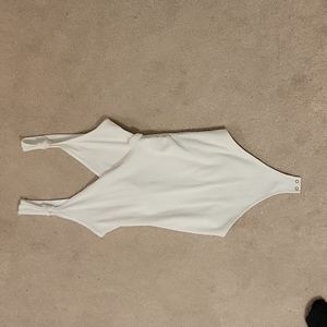 White ribbed bodysuit